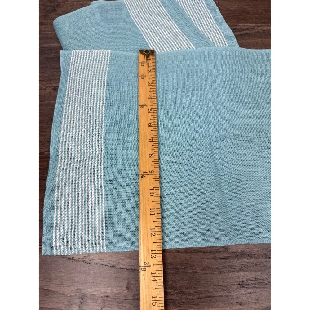 Set of 3 Blue and White Striped Woven‎ Placemats / Napkins Irish Linen